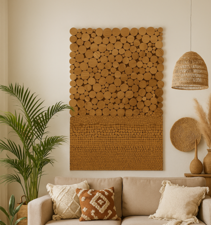 Mozaic decorativ flexibil din lemn