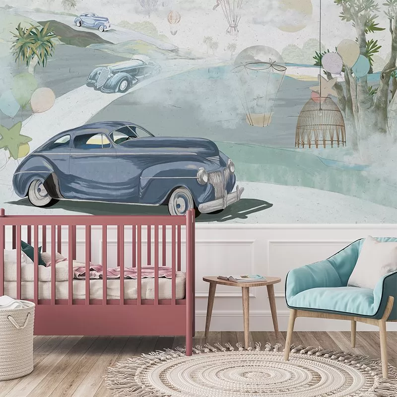 model-tapet-camera-copii-retro-cars-vladila